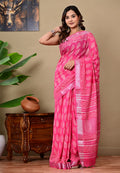 Handblock Print Linen Saree