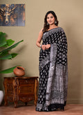 Handblock Print Linen Saree