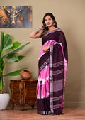 Handblock Print Linen Saree