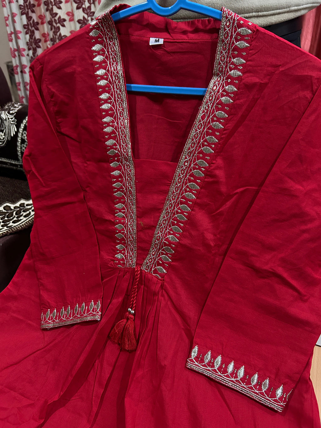 Elegant Red Anarkali Suit Set