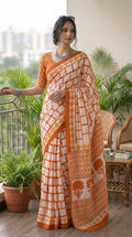 Premium Handblock Print Cotton Saree