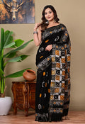 Handblock Print Linen Saree