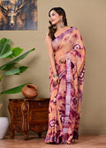 Handblock Print Linen Saree